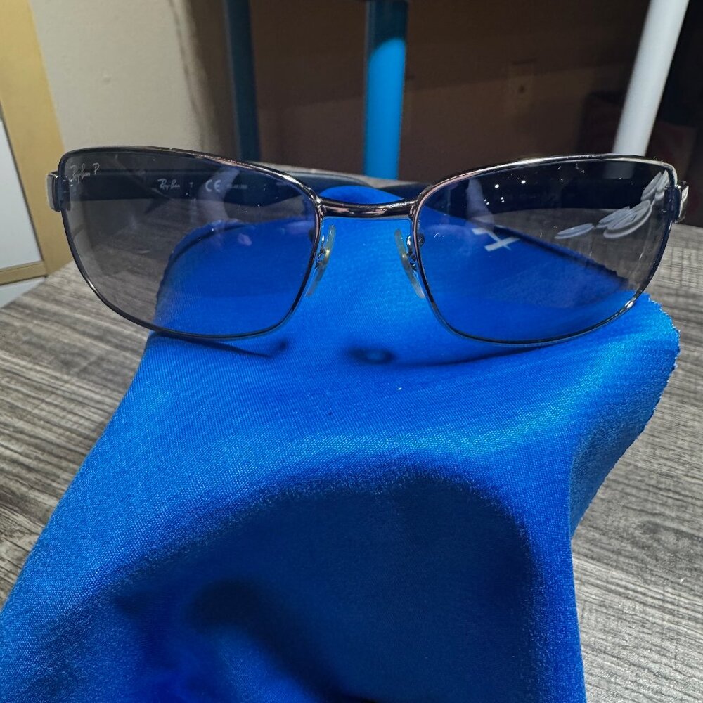 Ray-Ban RB3478 004/78 Rectangular Polarized 60-17-130 • With Case + Cloth